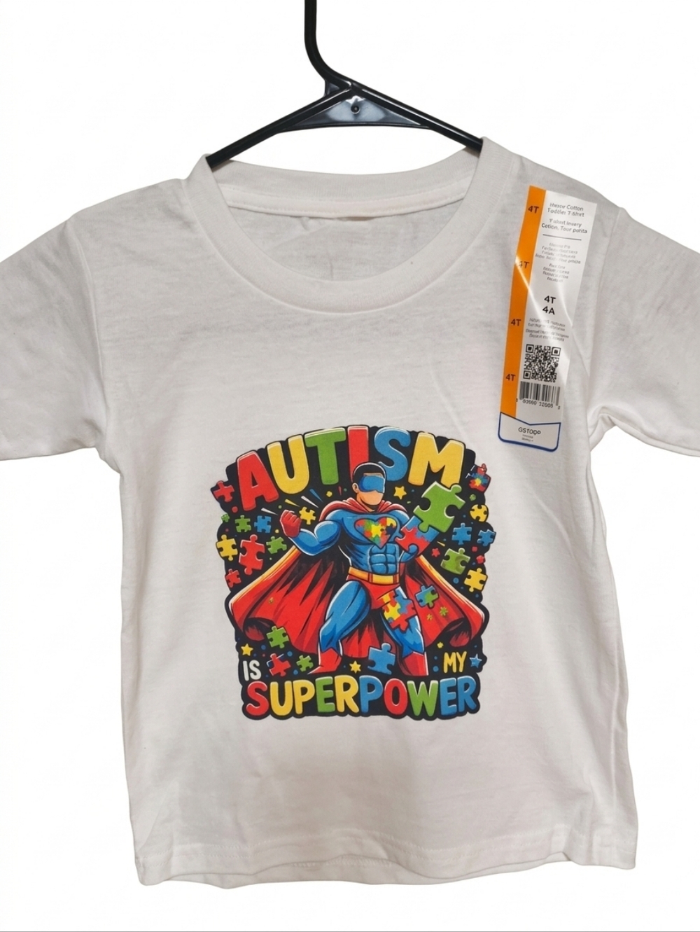 Autism Is My Superpower Kids Costume T-Shirt - White